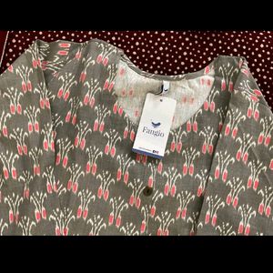 Flower Printed Cotton Kurti And Pant