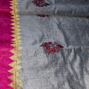 Gorgeous Grey And Pink Designer Paithani Saree