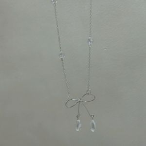 Wired Handmade Y2K Bow Necklace With Earrings