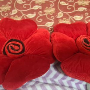 Red Rose Flower Cushion