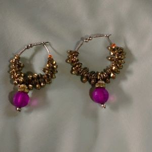 Golden+Multi Colour Earrings