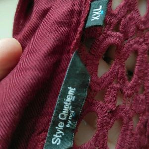 XXL Maroon Top with Cut-outs