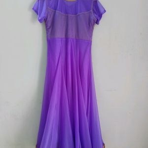 Violet Gown With Dupatta