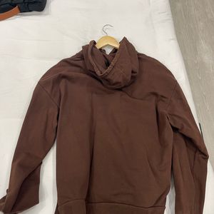 Zara Brown Slogan Print Hoodie