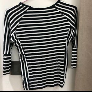 Women Stripped Top With Flare Sleeves
