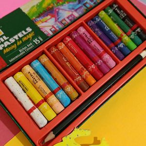 Camel Oil Pastels 15 Shades With Scraping Tool