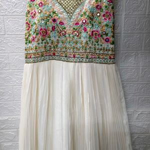 White Embroidered Heavy Anarkali dress