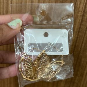 Butterfly Gold Hoop Earrings