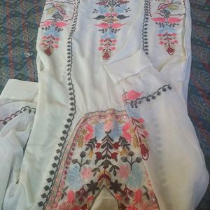 White WaterGeorgette Suit, Never Worn