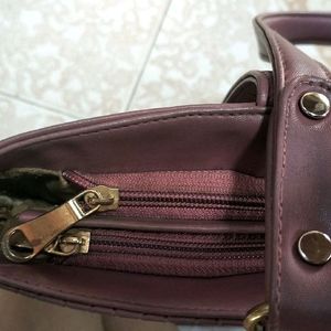 Maroon Handbag With Money Pouch