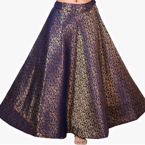 Chanderi Silk Long Skirt with top and Dupatta