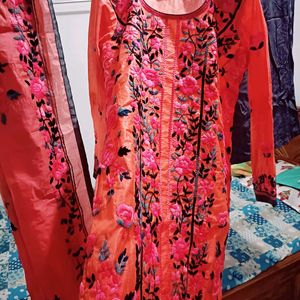 Very Pretty Fulkari Kurta Palazzo Set