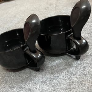 Milton Set Of 2 Soup Bowls With Spoons