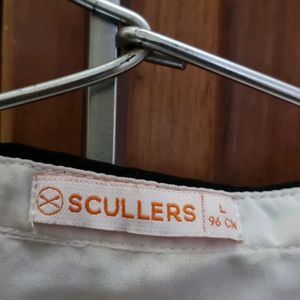 SCULLERS white Full Sleeve High Collar Top