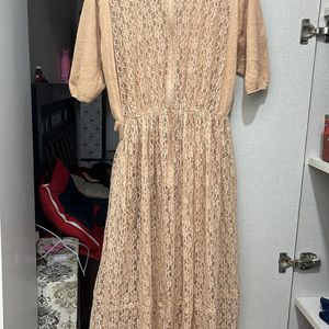 Beautiful Neted Korean Flare Dress