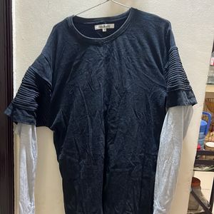 Thumb Hole T-Shirt With Contrast, Sleeve