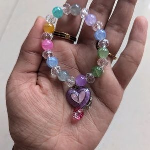 ♥️ Lavender Heart Pastel Beads Bracelet♥️