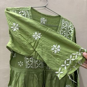 Chikankari soft cotton kurti