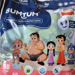 Bumtum Diaper Nb Size 60 Pc Packing