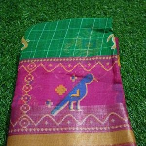 Chanderi Cotton Saree With Blouse