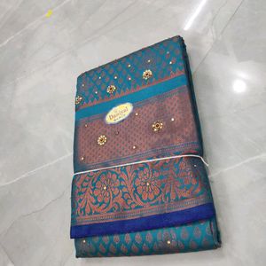 Brocade Jhalak With Stone Work