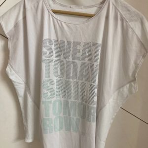 White Active Wear Tee