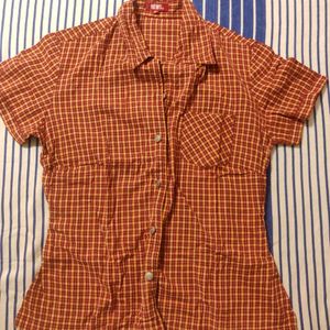 Red Orange Check Shirt