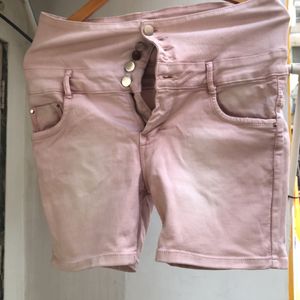 Women Peach Color Shorts