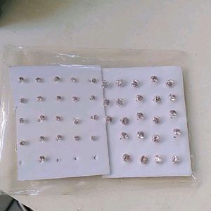 Diamond Pure silver Earring And Nospins (Pairs)