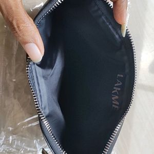 Lakme Black Pouch With Golden Detailing