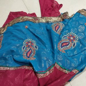 Festive Saree With Ready Blouse Sale