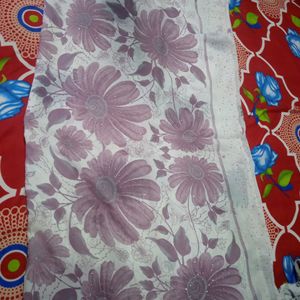 Printed Saree With Small Stone Type Chumki