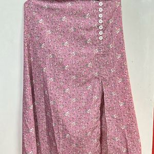 Pink Satin Skirt