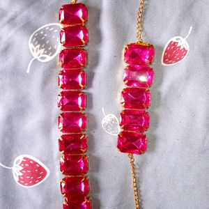 2 set of necklace  ( white & pink )