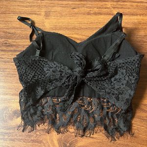 Lace Back Tie Knot Padded Bralette