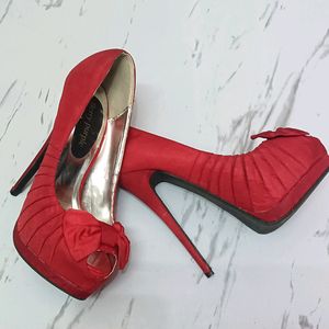 Red Bow High Heels Stellitoes Pumps