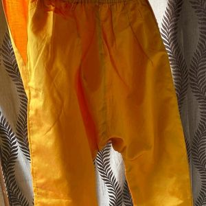 Mustard Yellow Taffeta Silk Kurta Pant Set