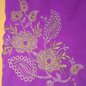 Embroidery work saree