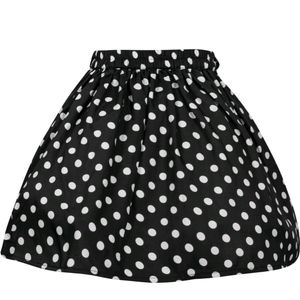 Korean Black Polka Dot Pleated Skirt