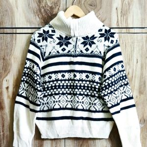 Black & Offwhite Designer Sweater Size-42-44