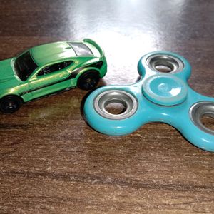 Cool Green Hot Wheel +Smooth Blue Fidget Spinner