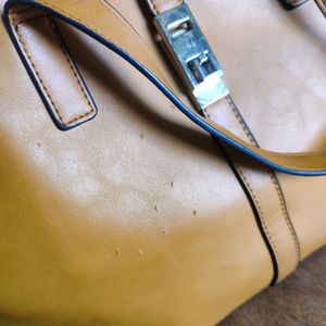 Mustard Brown Tote Bag By Giordano