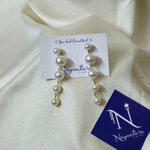 Stunning 2-in-1 Pearl Dangler Korean Earrings