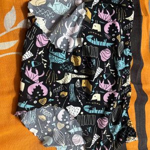 Black Printed Butter Paper Panty