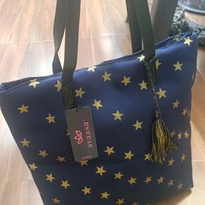 Avaasa Star ⭐ Printed With Tassels Tote Bag