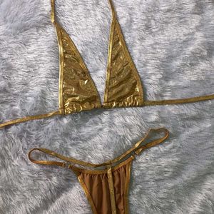 Sparkly Golden Intimate Bikini Set 👙