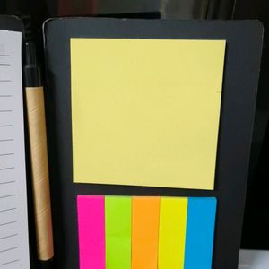 Three Side Opener Book With Sticky Notes and Pen