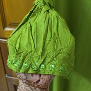 Parrot Green Bell Sleeves Kurta