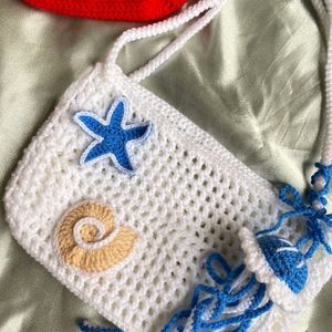 Crochet Ocean Theme Shoulder Bag