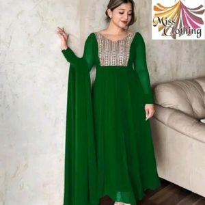 Enthic Wear Gown With Dupatta